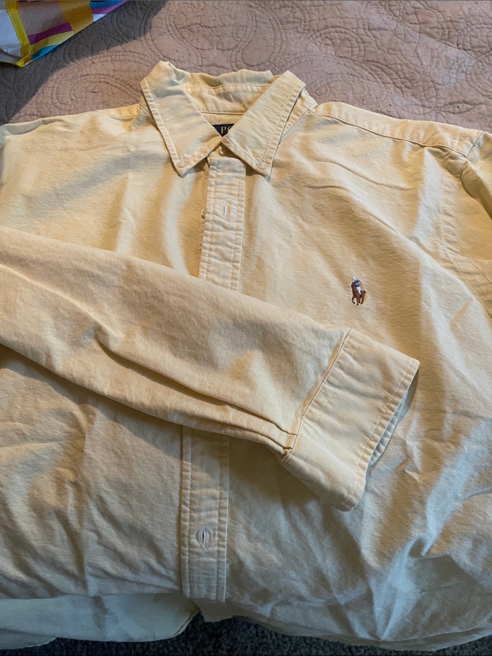Polo by Ralph Lauren Men's Pale Yellow Oxford Button-Down Shirt